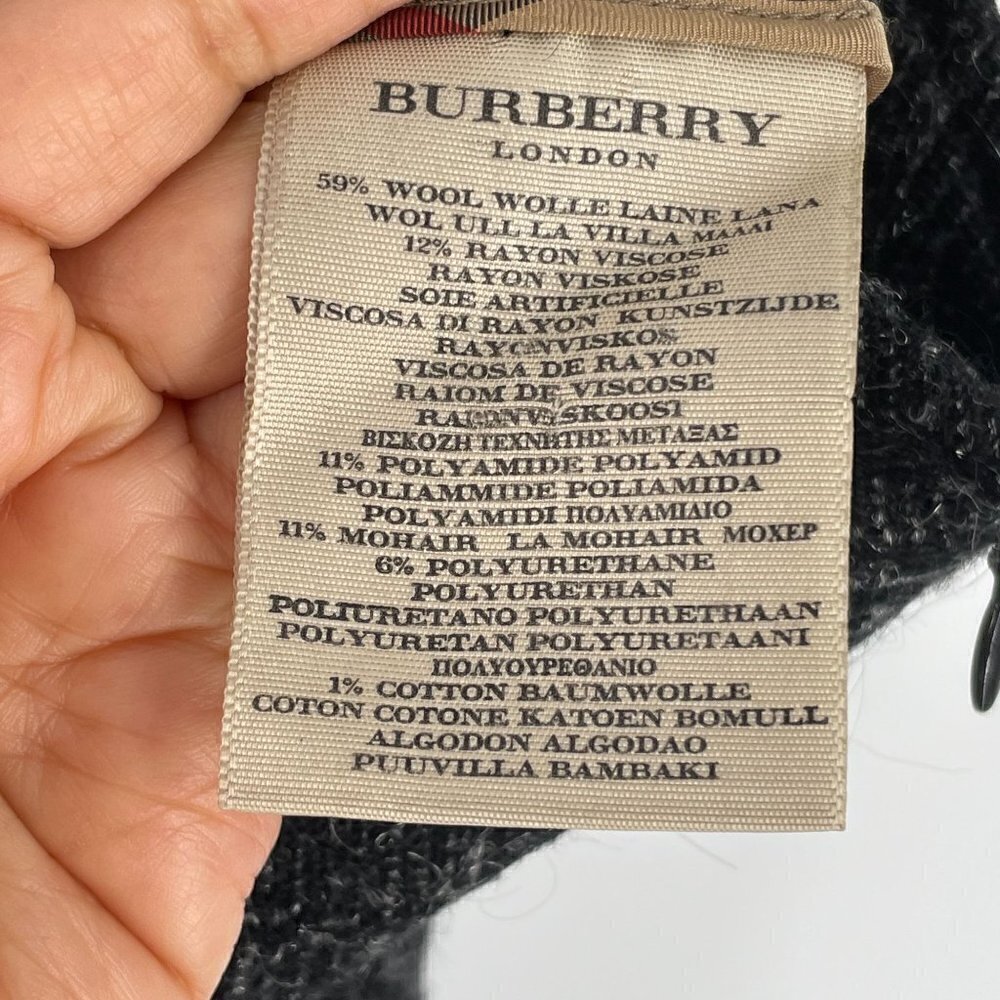 Burberry London Grey Diamond Tweed Sequined Wool/Mohair Blend Skirt UK10/US8 - Picture 10 of 10